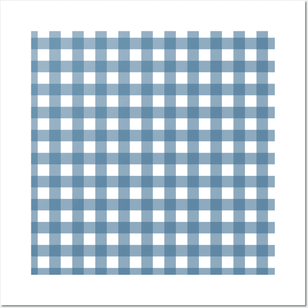 Checkered Blue and White Gingham Wall Art by speckled